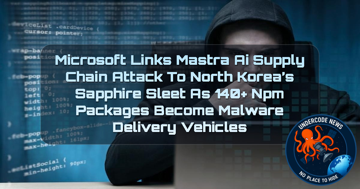 Microsoft Links Mastra AI Supply Chain Attack to North Korea’s Sapphire Sleet as 140+ npm Packages Become Malware Delivery Vehicles + Video