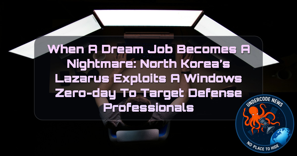 When a Dream Job Becomes a Nightmare: North Korea’s Lazarus Exploits a Windows Zero-Day to Target Defense Professionals + Video