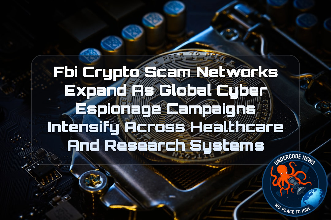FBI Crypto Scam Networks Expand as Global Cyber Espionage Campaigns Intensify Across Healthcare and Research Systems + Video