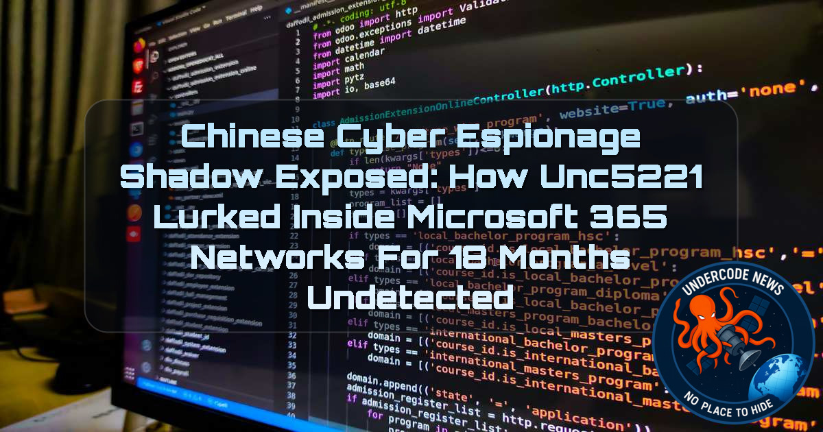 Chinese Cyber Espionage Shadow Exposed: How UNC5221 Lurked Inside Microsoft 365 Networks for 18 Months Undetected + Video