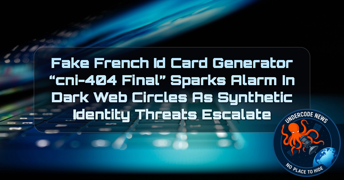 Fake French ID Card Generator “CNI-404 FINAL” Sparks Alarm in Dark Web Circles as Synthetic Identity Threats Escalate