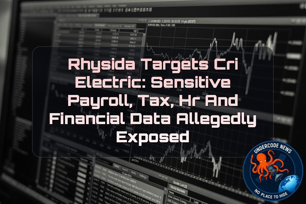 Rhysida Targets CRI Electric: Sensitive Payroll, Tax, HR and Financial Data Allegedly Exposed + Video