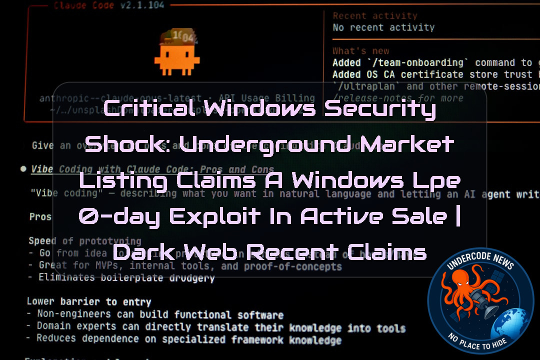 Critical Windows Security Shock: Underground Market Listing Claims a Windows LPE 0-Day Exploit in Active Sale | Dark Web recent claims + Video