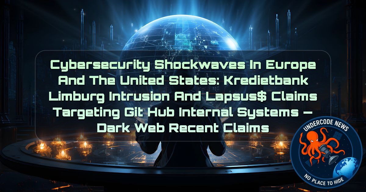 Cybersecurity Shockwaves in Europe and the United States: Kredietbank Limburg Intrusion and Lapsus$ Claims Targeting GitHub Internal Systems — Dark Web recent claims + Video