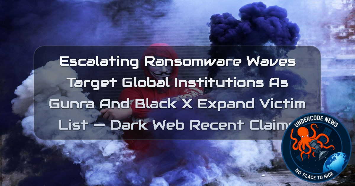 Escalating Ransomware Waves Target Global Institutions as Gunra and BlackX Expand Victim List — Dark Web recent claims + Video
