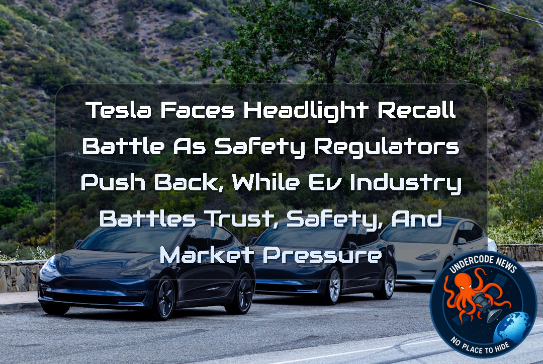 Tesla Faces Headlight Recall Battle as Safety Regulators Push Back, While EV Industry Battles Trust, Safety, and Market Pressure + Video