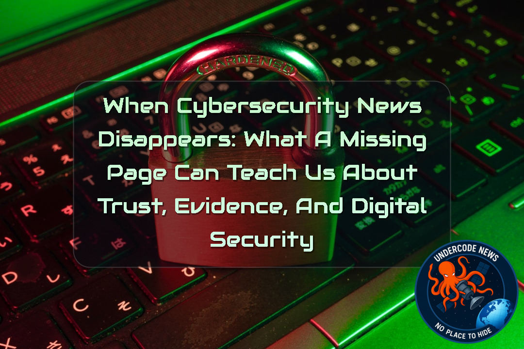 When Cybersecurity News Disappears: What a Missing Page Can Teach Us About Trust, Evidence, and Digital Security + Video