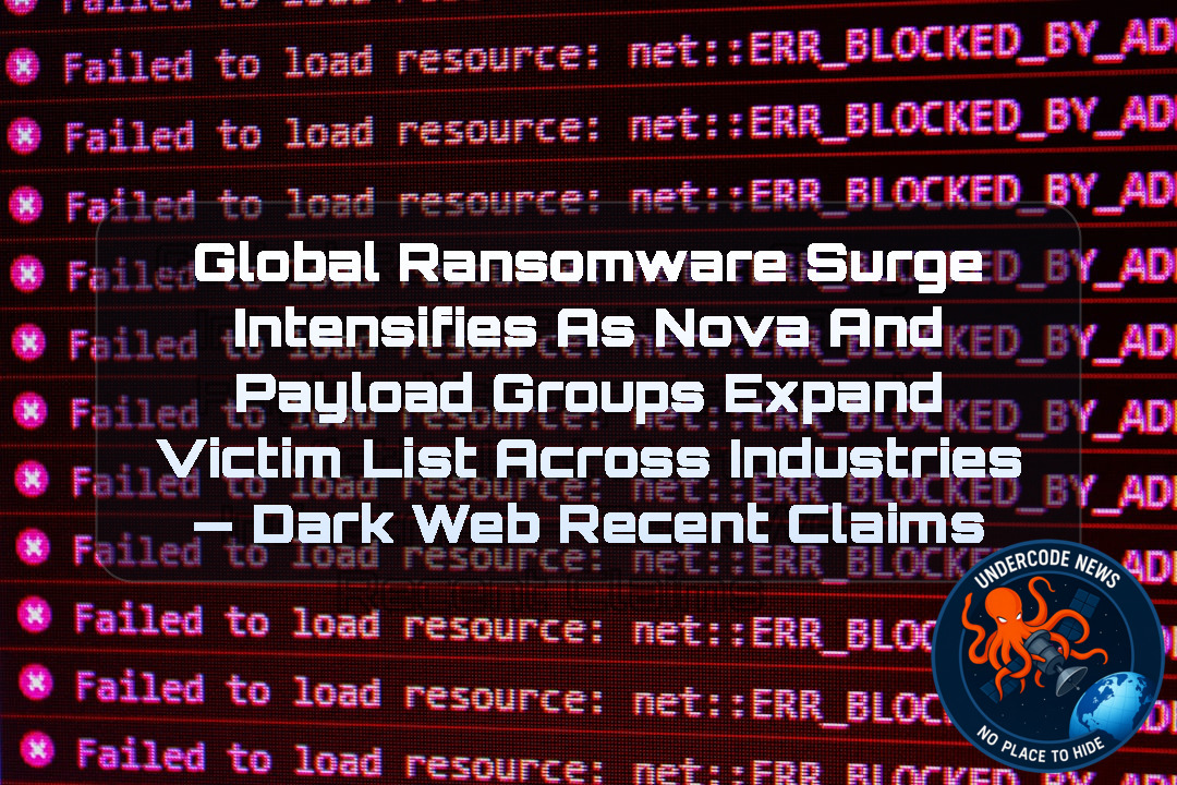 Global Ransomware Surge Intensifies as Nova and Payload Groups Expand Victim List Across Industries — Dark Web recent claims + Video
