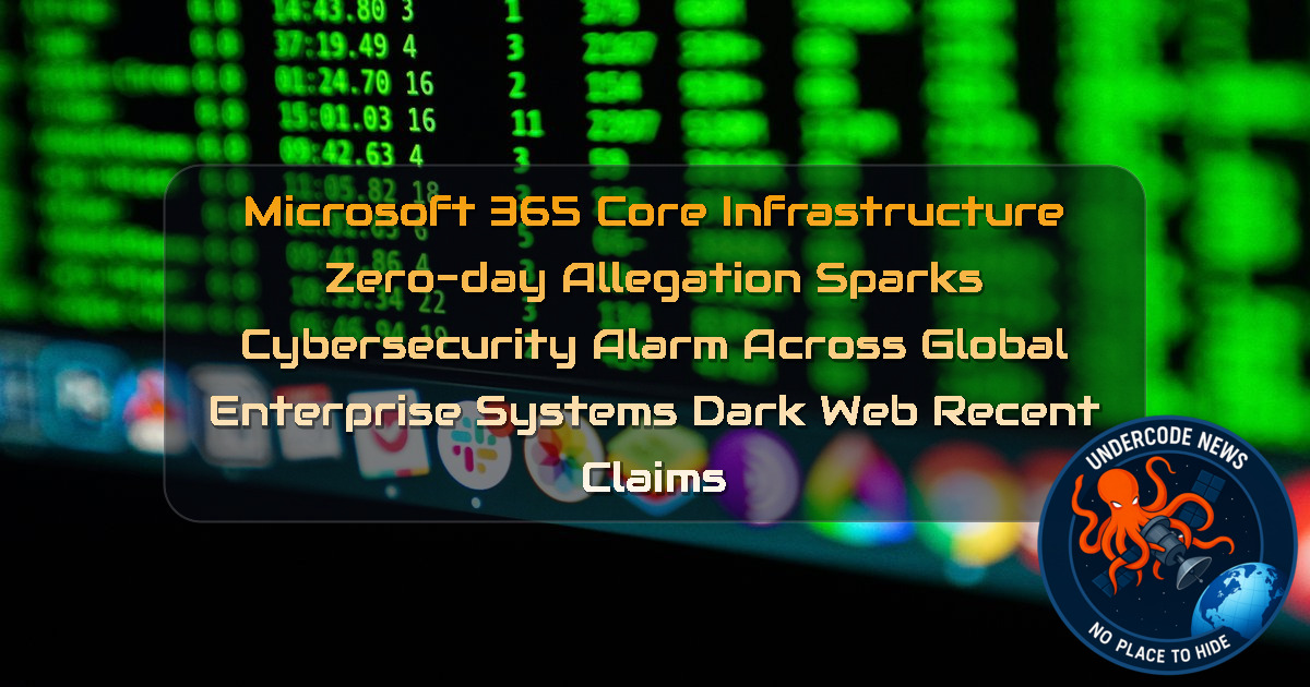 Microsoft 365 Core Infrastructure Zero-Day Allegation Sparks Cybersecurity Alarm Across Global Enterprise Systems Dark Web recent claims + Video