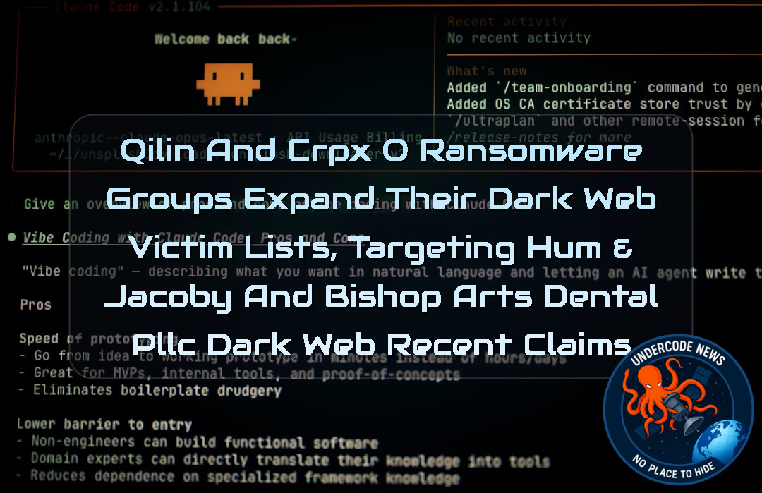 Qilin and CRPxO Ransomware Groups Expand Their Dark Web Victim Lists, Targeting Hum & Jacoby and Bishop Arts Dental PLLC Dark Web recent claims + Video