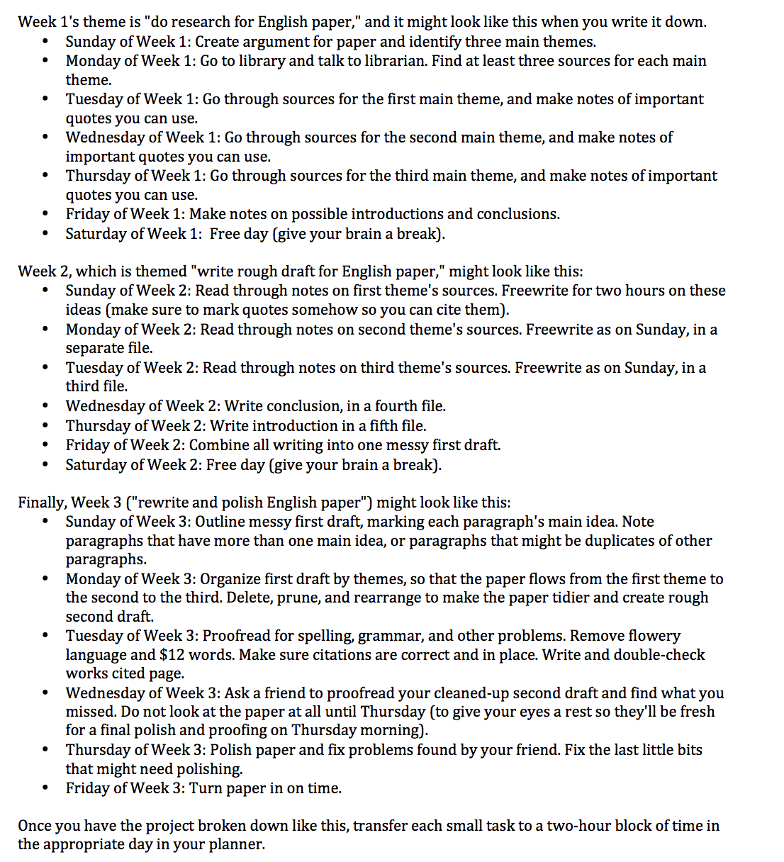 Backwards Plan Example - Go From Stress To Success!