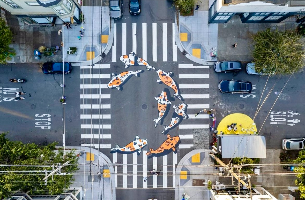 San Francisco Now Has Giant Koi Fish Street Art — No, Actually