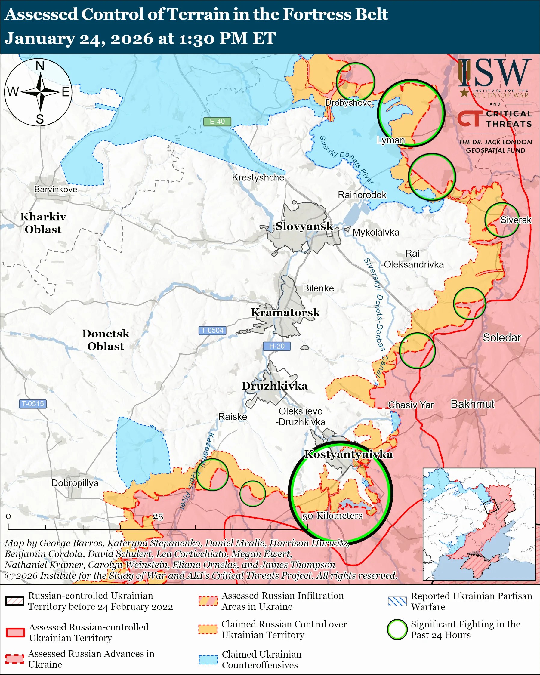 Russian Offensive Campaign Assessment January 24 2026 ISW Fortress Belt January 24 2026.webp