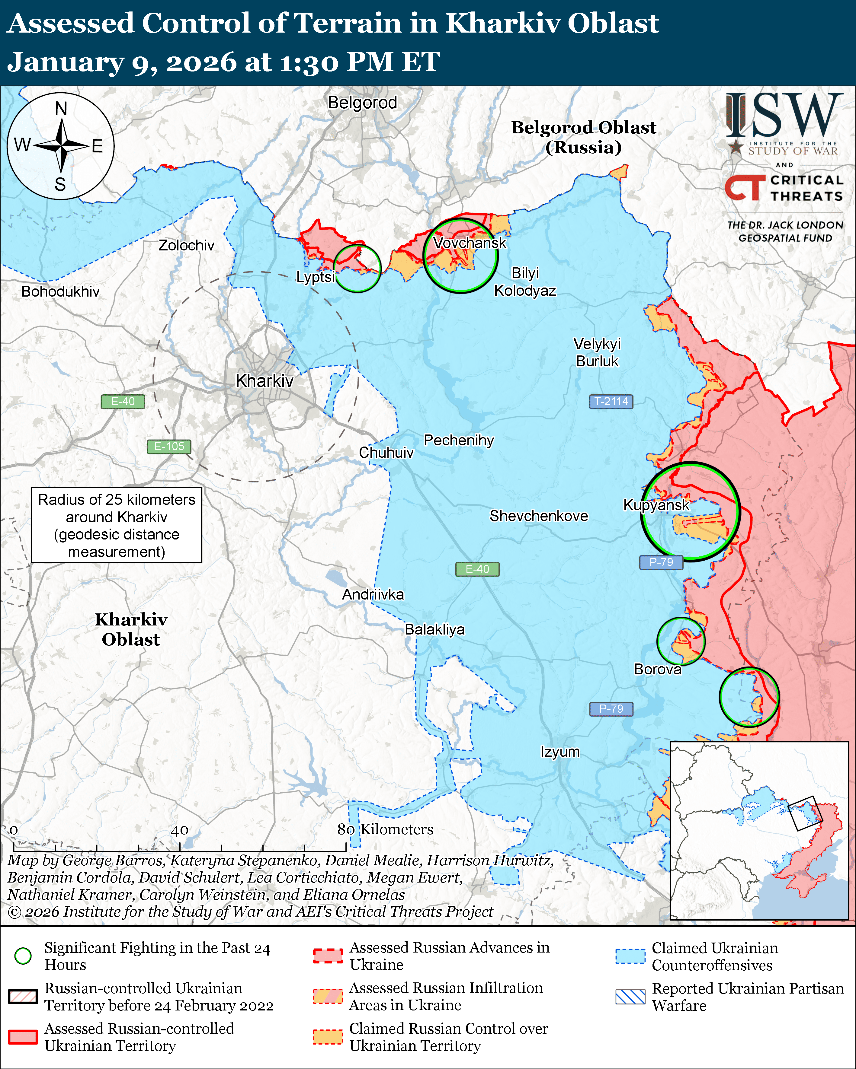 Russian Offensive Campaign Assessment January 9 2026 ISW Kharkiv Direction January 9 2026 