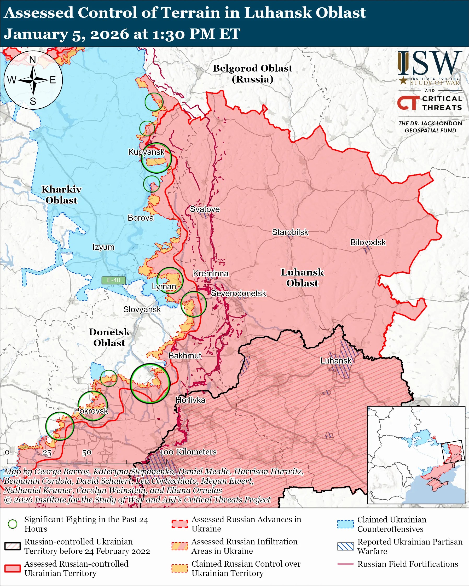 Russian Offensive Campaign Assessment January 5 2026 ISW Luhansk Oblast January 5 2026.webp