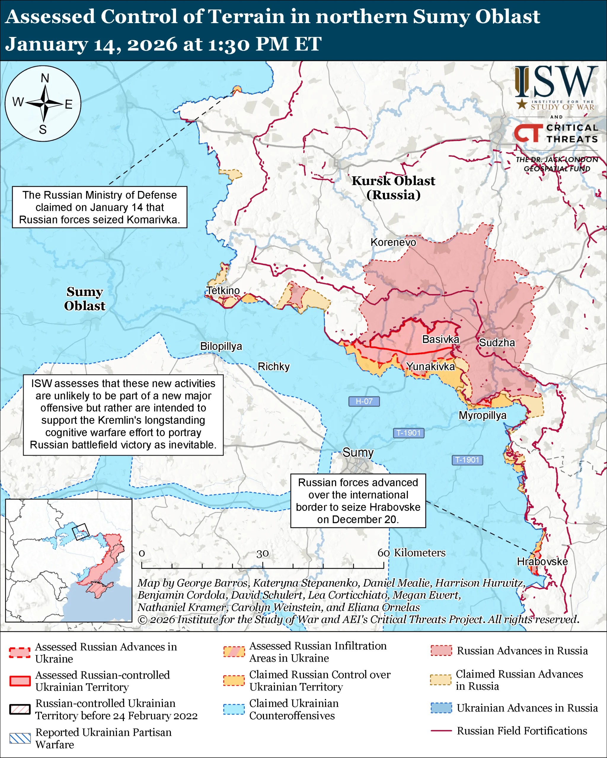 Russian Offensive Campaign Assessment January 14 2026 ISW North Sumy Oblast January 14 2026 Scaled.webp