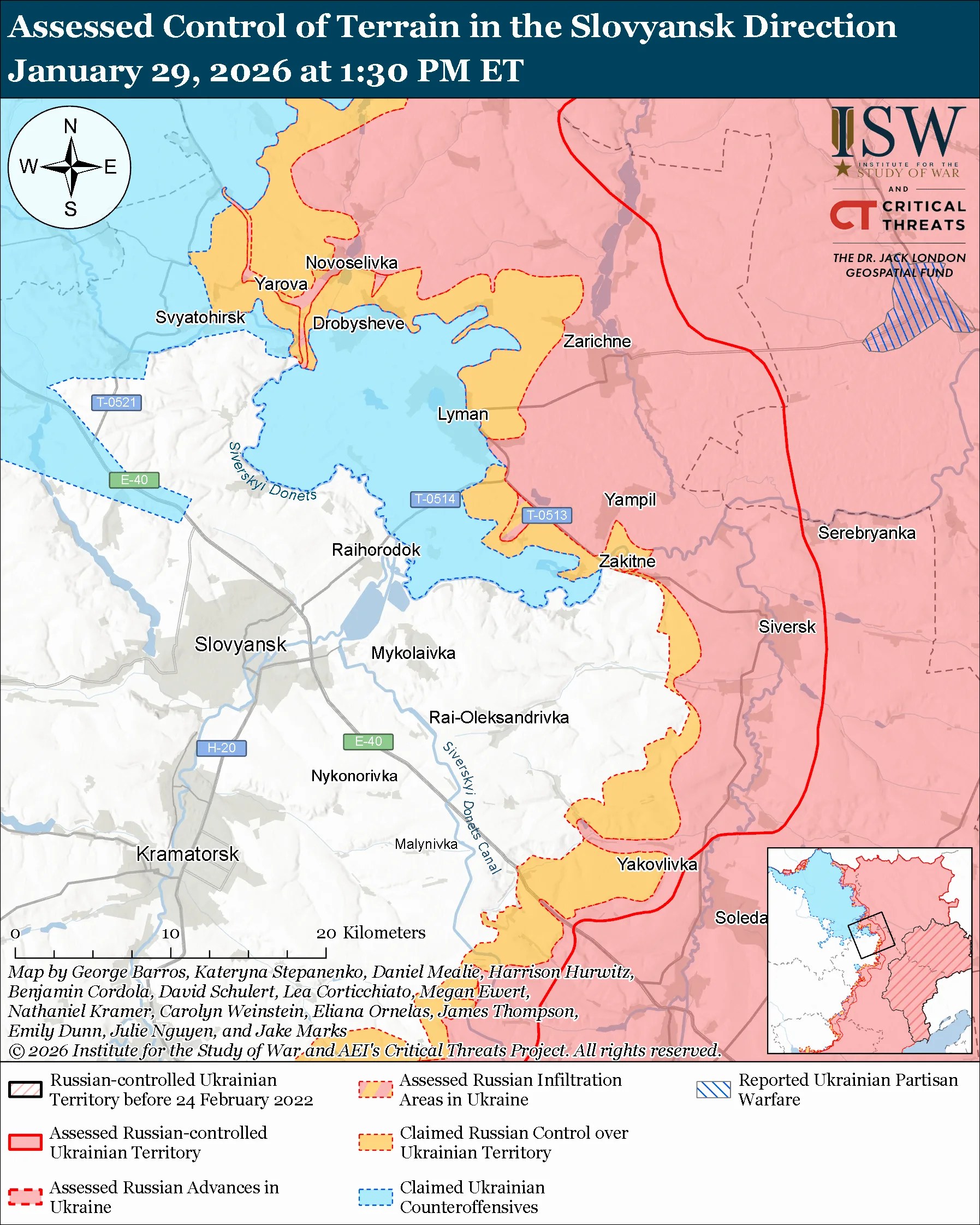 Russian Offensive Campaign Assessment January 29 2026 ISW Slovyansk Direction January 29 2026.webp