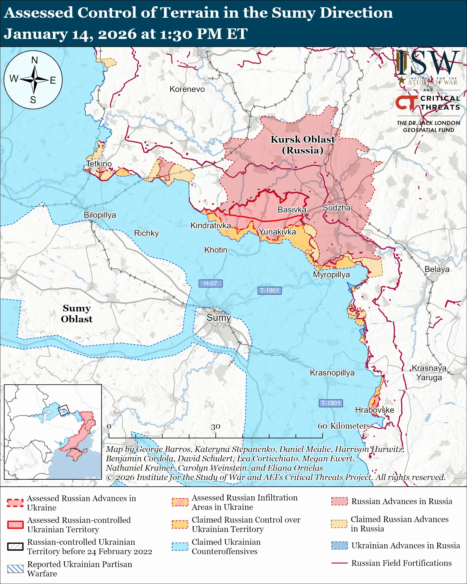 Russian Offensive Campaign Assessment January 14 2026 ISW Sumy Direction January 14 2026.webp