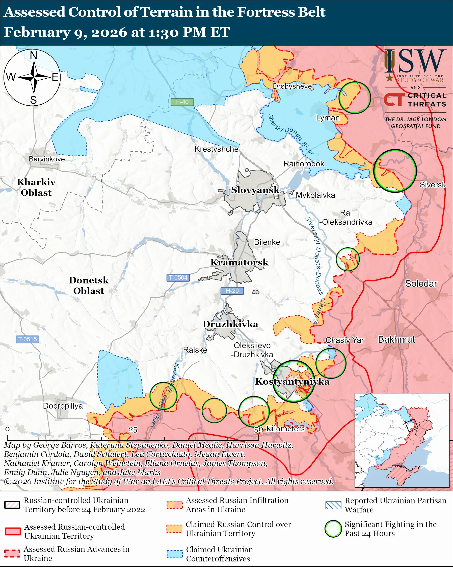 Russian Offensive Campaign Assessment February 9 2026 ISW Fortress Belt February 9 2026.webp