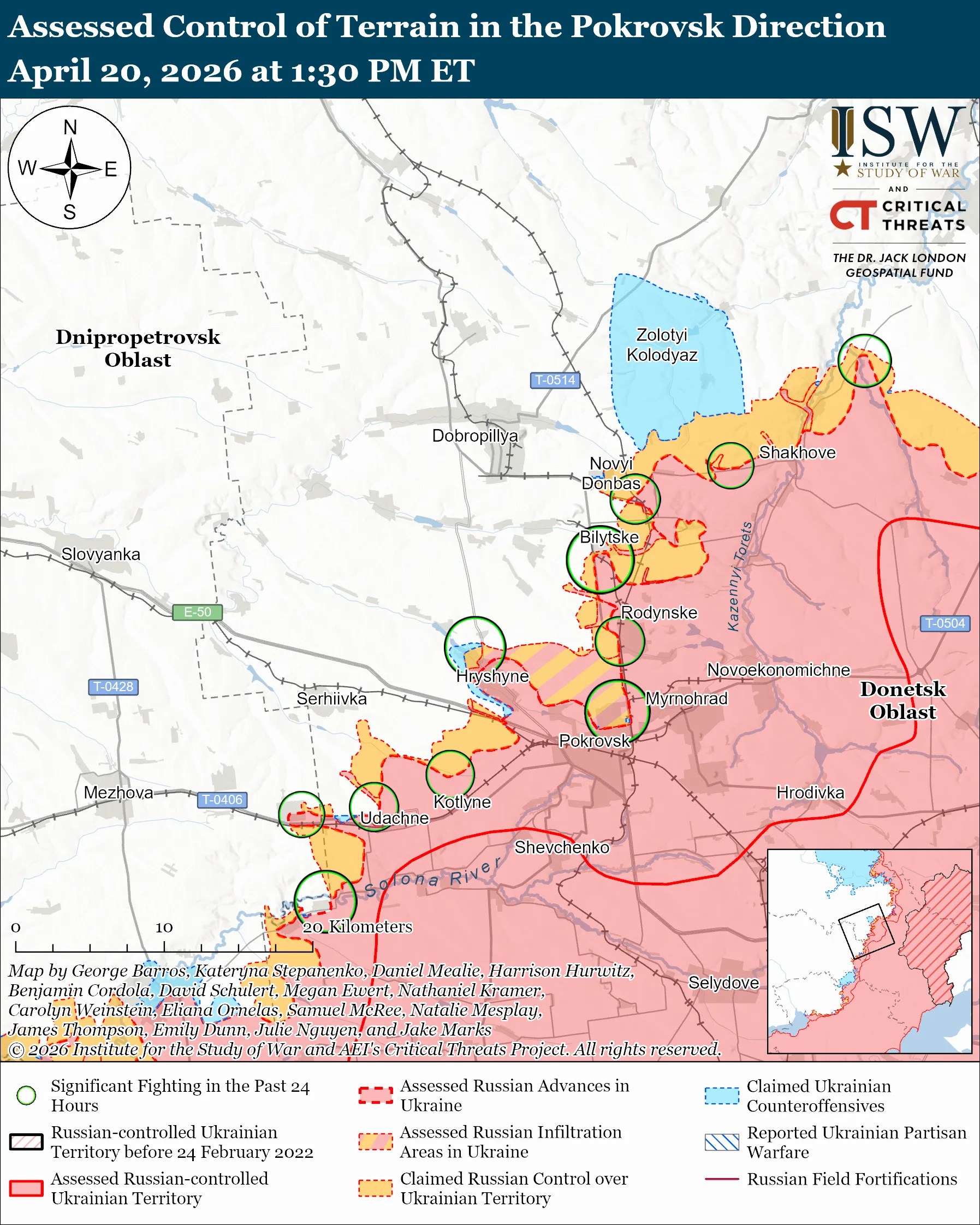 Russian Offensive Campaign Assessment April 20 2026 ISW Pokrovsk Direction April 20 2026.webp