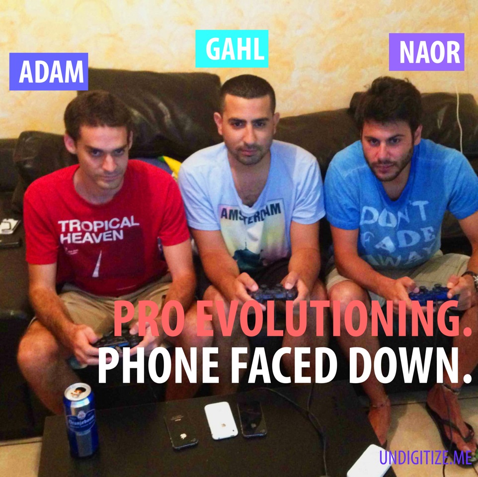 Pro Evolutioning. Phone Faced Down.