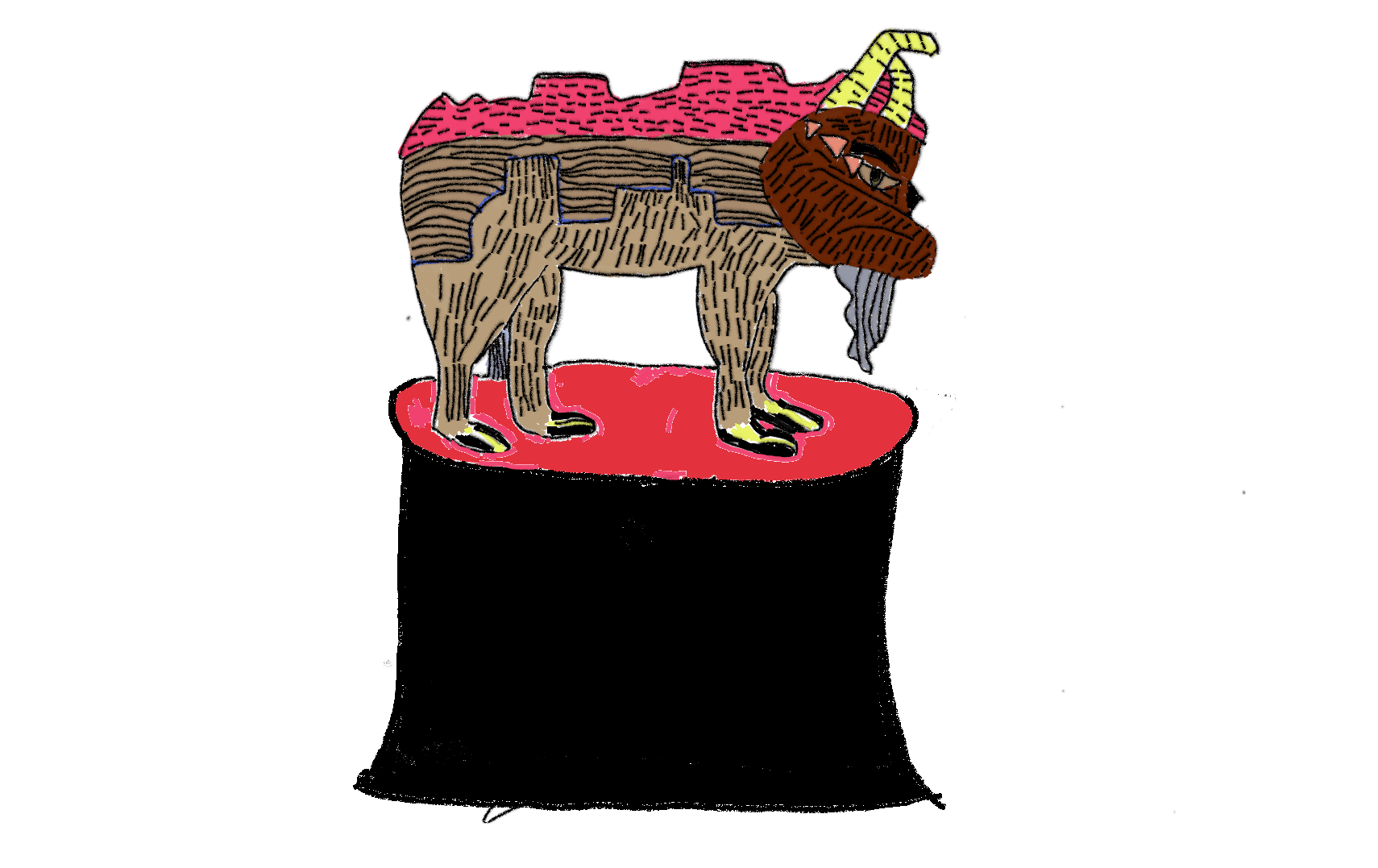 Red+ brown Mountain Goat.