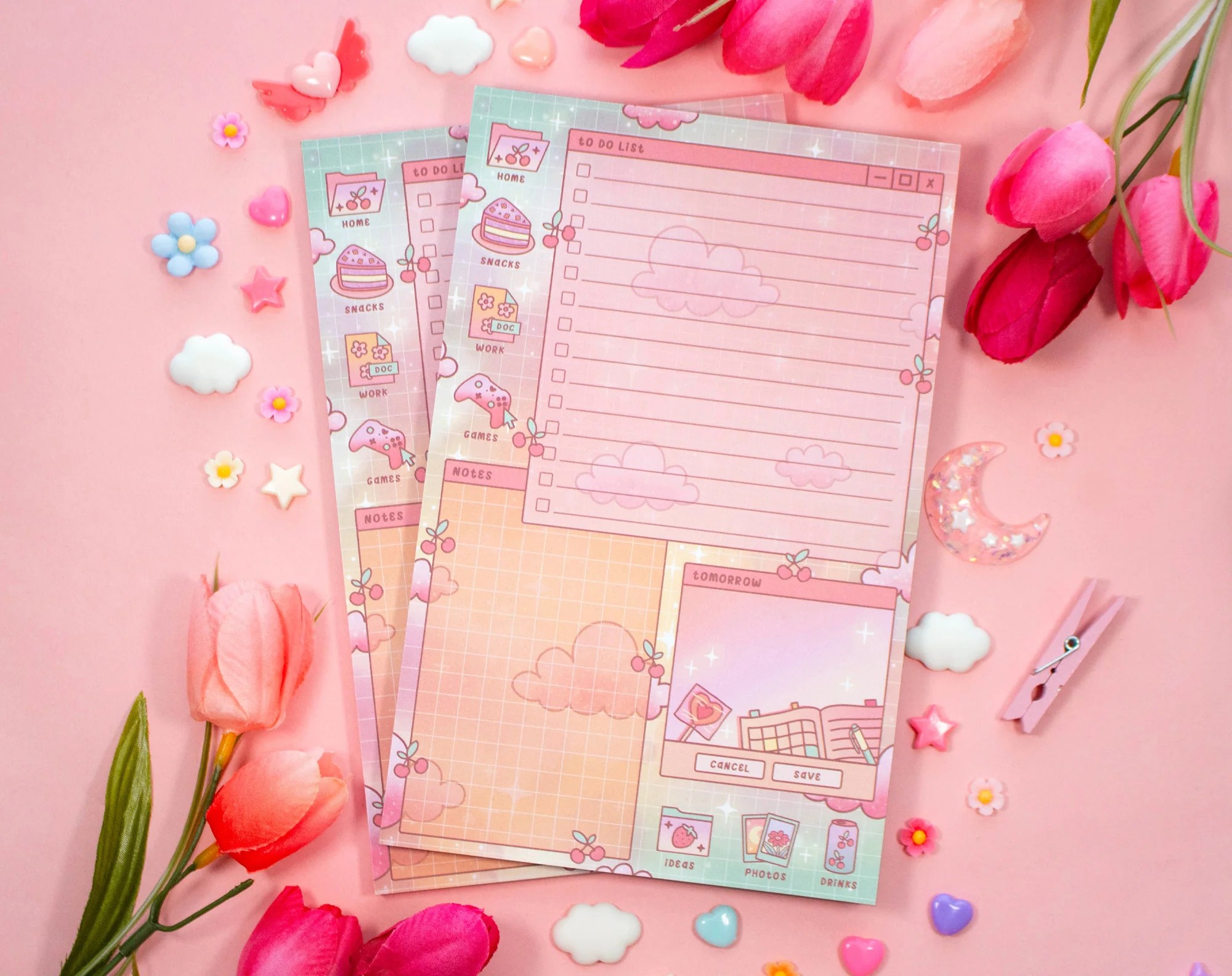 Study Night Daily Planner Pad Unicorn Eclipse - Space Illustrations - Elegant Retina Collection