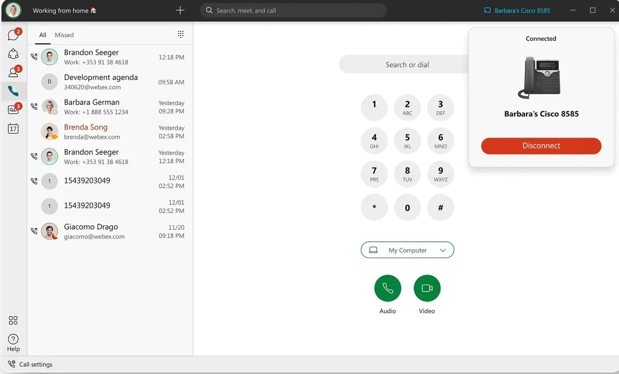 Control your desk phone remotely through the app
