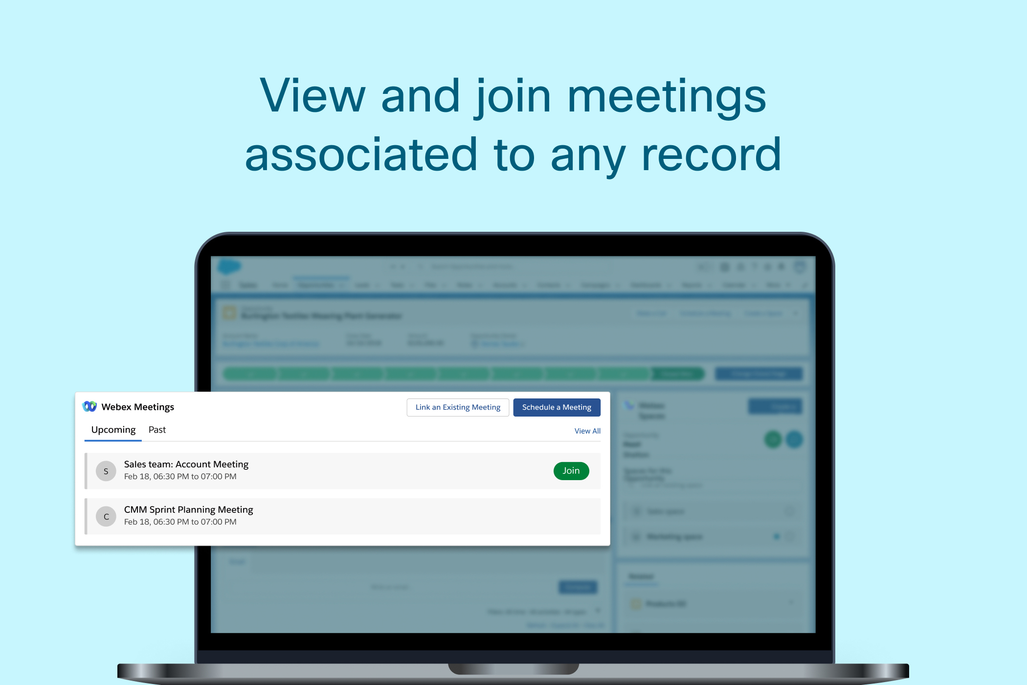 Webex Salesforce UI