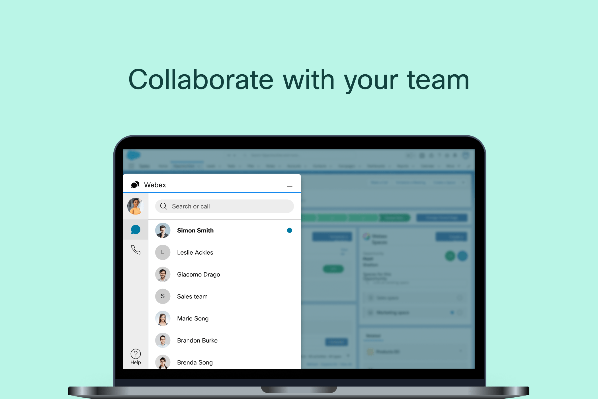 Webex Salesforce UI