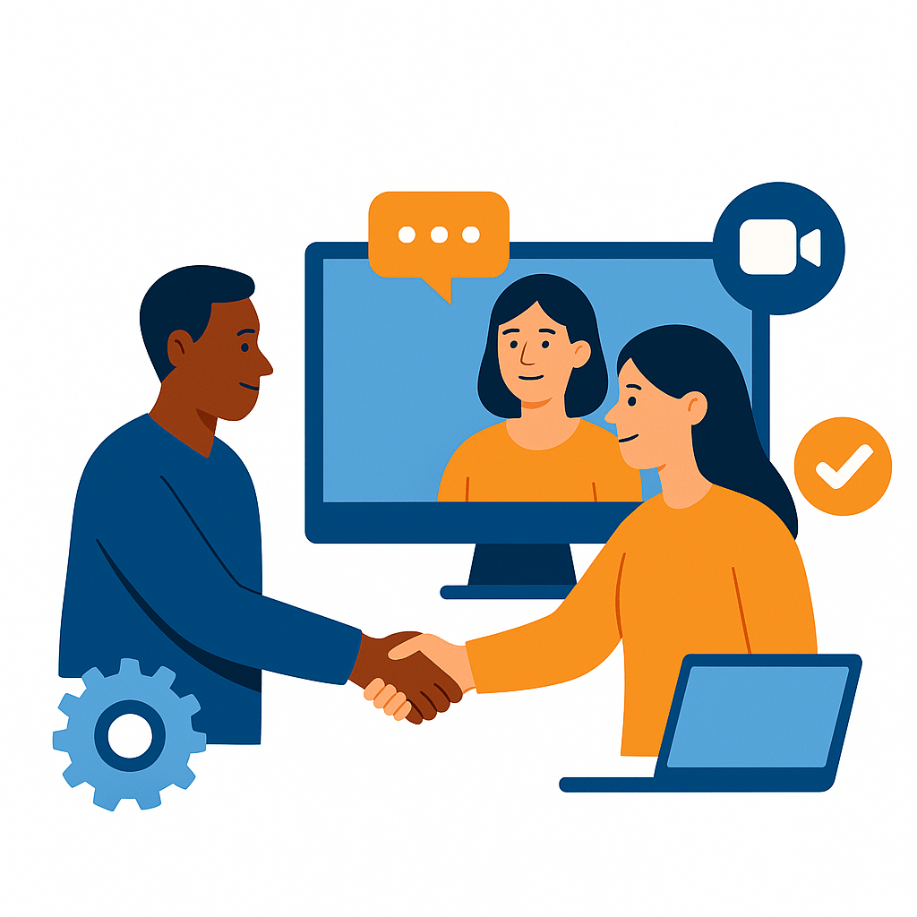 a man and woman shaking hands