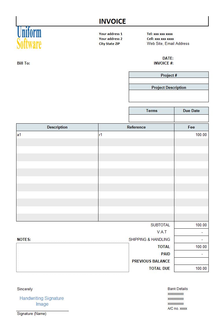 Excel Based Engineering Service Invoice Template Free - 4K Colorful Illustrations for Desktop