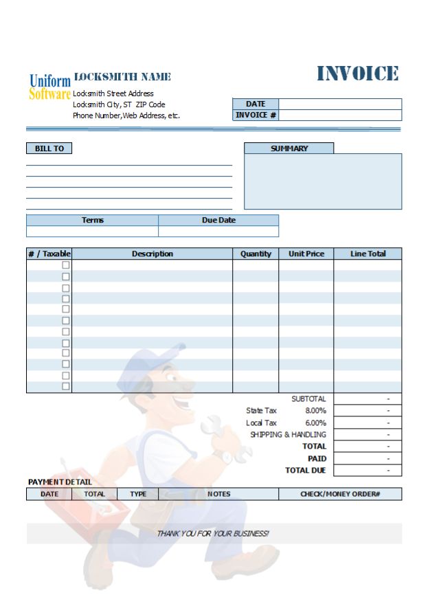 Locksmith Invoice Template - Premium Mountain Picture Gallery - Ultra HD