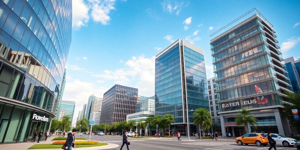 Multinacionais em Osasco com edifícios modernos e profissionais.