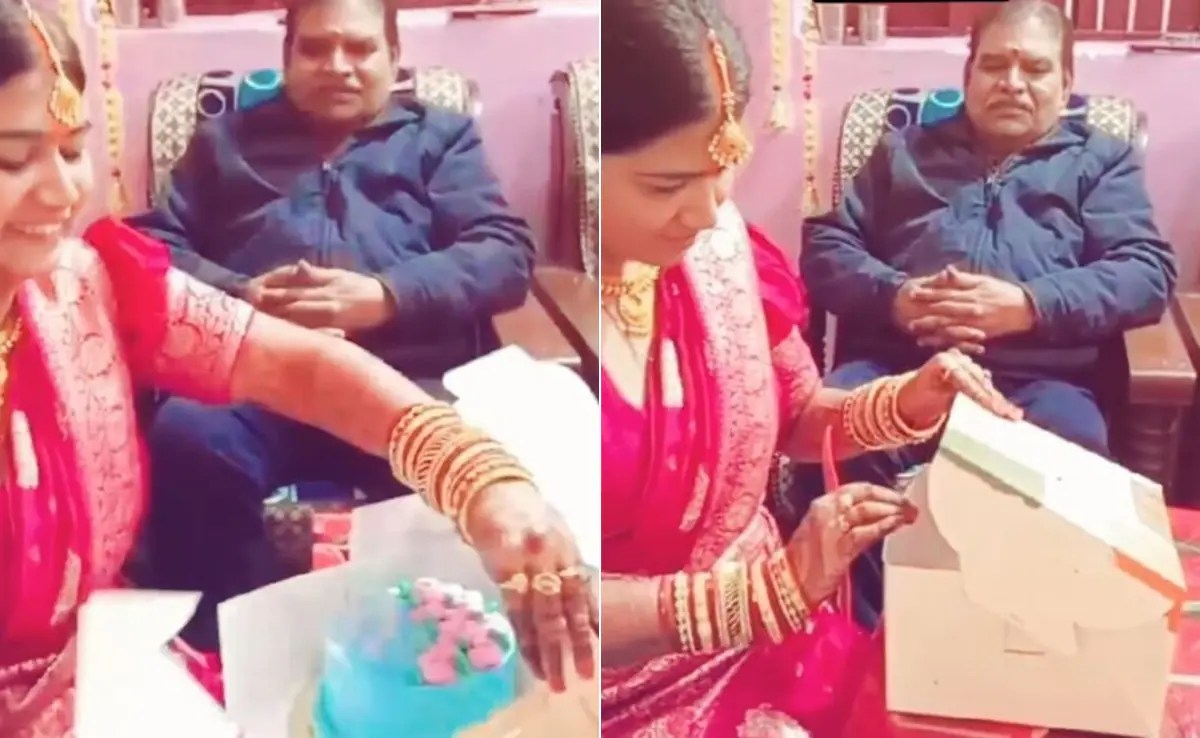 पगफेरे पर मायके गई दुल्हन को पति ने भेजा सरप्राइज, केक देख सब हैरान
