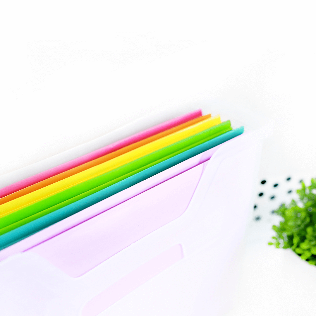 folders organized in a file organizer