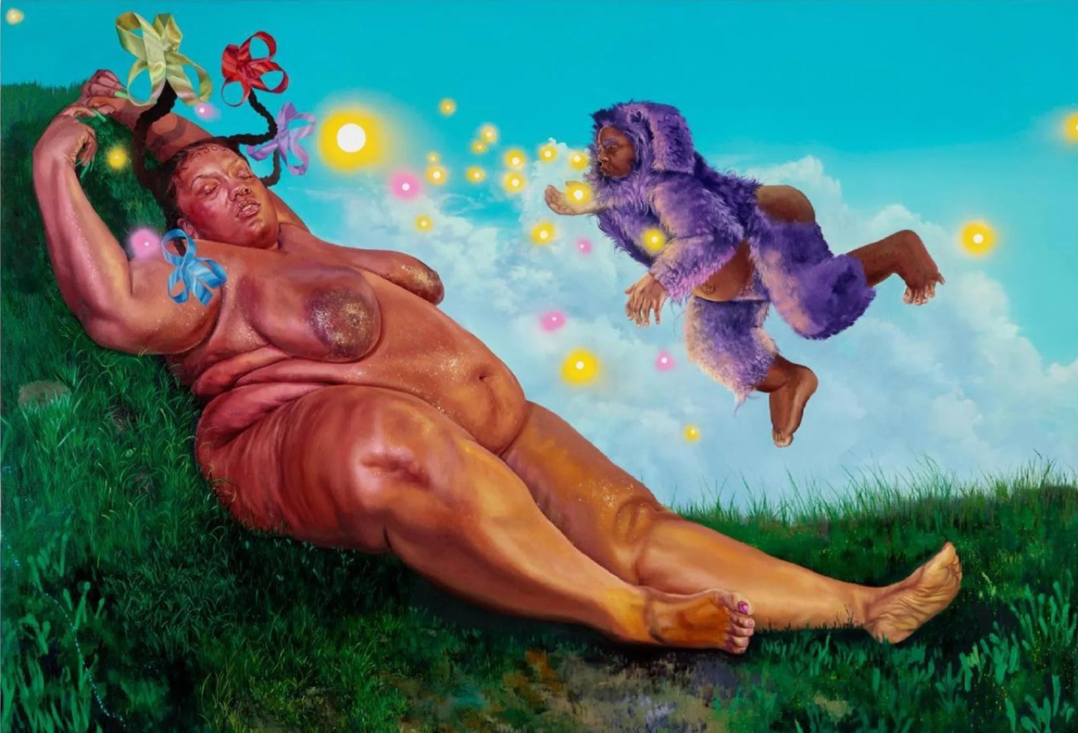   Kezia Harrell. Bliss: Americana Hot Momma. 2021. (Panel üzerine yağlı boya, 10’ x 6’).  