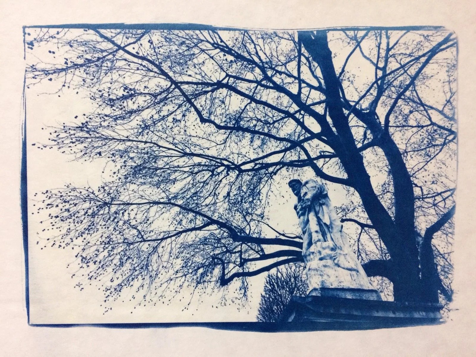 Şirin Gazialem, “Heykel”, Cyanotype Baskı, 20×30 cm, 2013