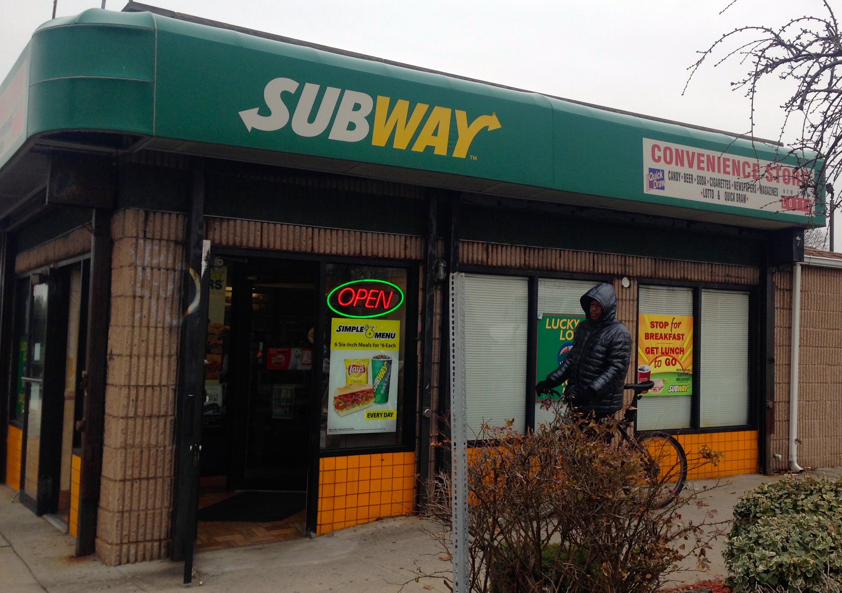 The subway restaurant that many students go to is located outside of campus on, 168 Fulton Ave, Hempstead, NY
