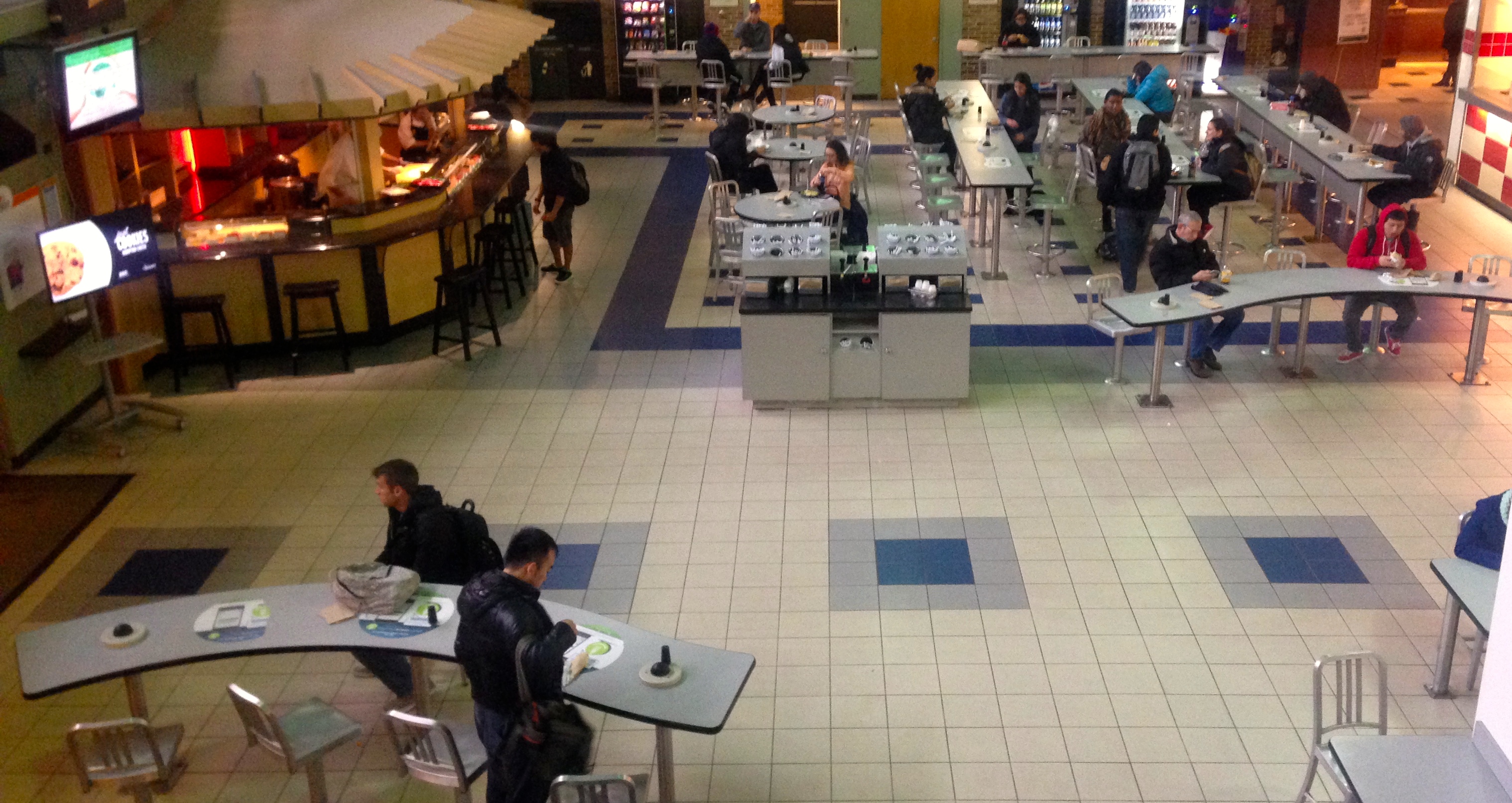 Ariel shot of the Student Cafe Center.