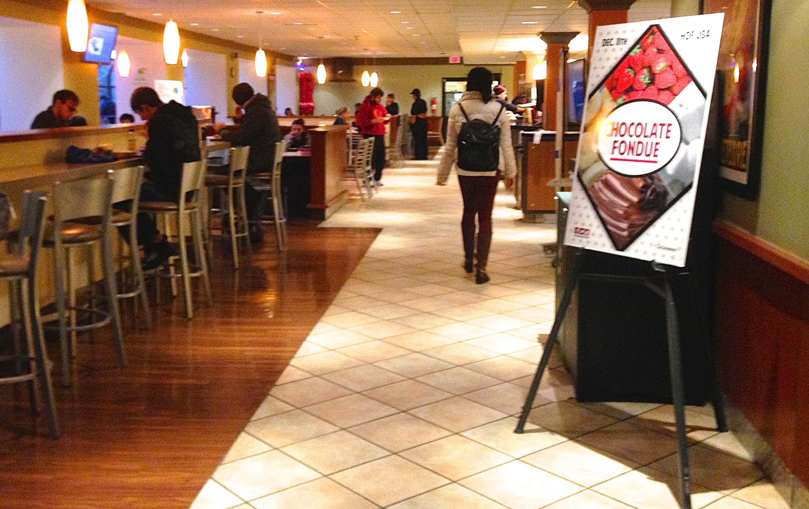 The main entrance of a popular food setting on campus called Bits & Bites.