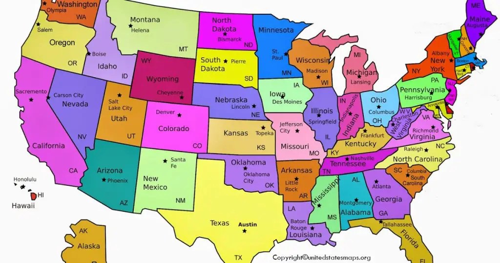US Map With Capitals Free Printable PDF 2026 Us Map With Capital 1024x538 