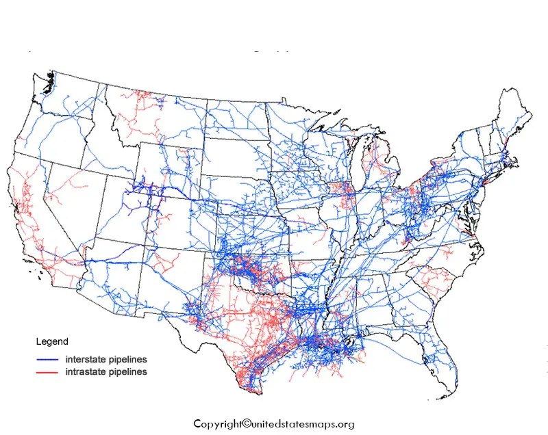 US Pipeline Map Printable Pipeline Map Of US Us Pipeline Map 
