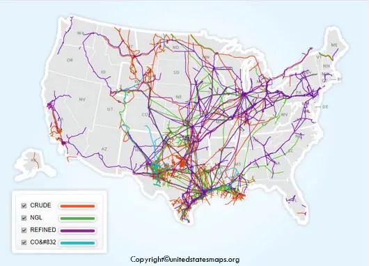 US Pipeline Map Printable Pipeline Map Of US Usa Pipeline Map 