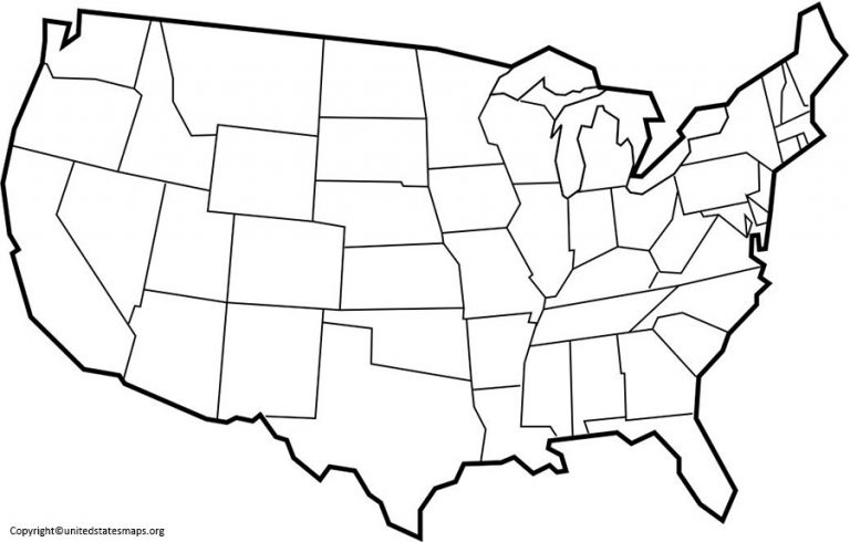 Blank Map Of USA 2026 Free Printable PDF Outline Maps Blank US Map 768x490 