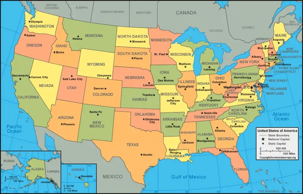 US Map Labeled With States Cities In PDF USA Map Labeled 1024x654 