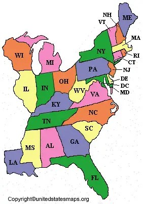 Eastern US Map Map Of Eastern USA With Cities Eastern Usa Map 