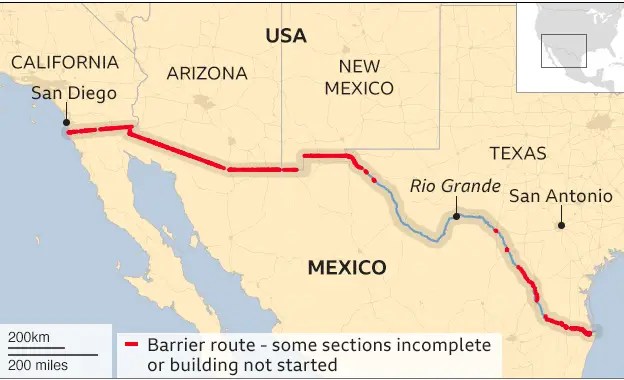 US Mexico Border Map Map Of US Mexico Border Mexico Border Map Us 