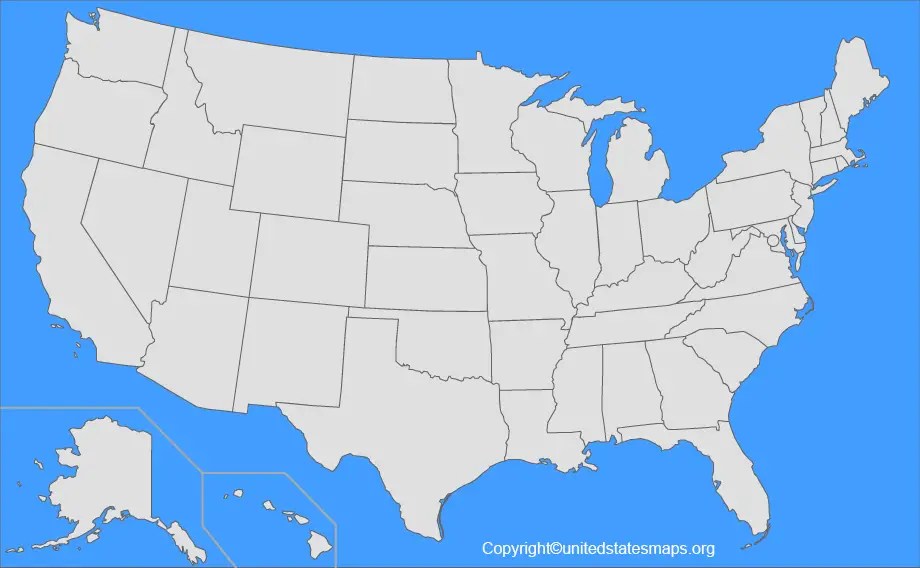 US Map Without Names OR Labels Free Printable Pdf Us Map Without Names 