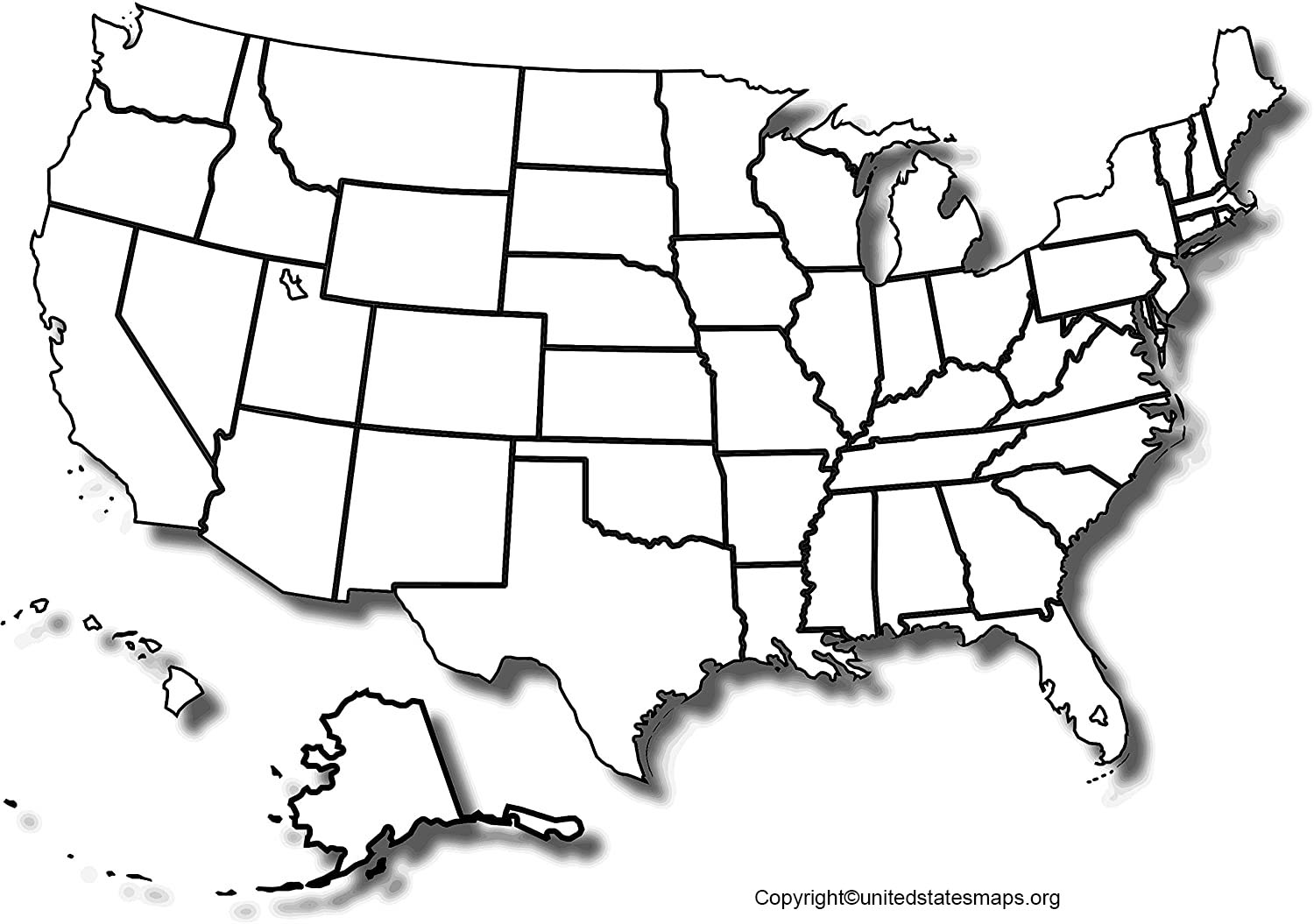 Unlabeled US Map Unlabeled Map Of United States Us Unlabeled Map 